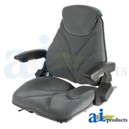A & I PRODUCTS Seat, F20 Series, Slide Track / Armrest / Headrest / Gray Cloth 22" x22" x14" A-F20ST155
